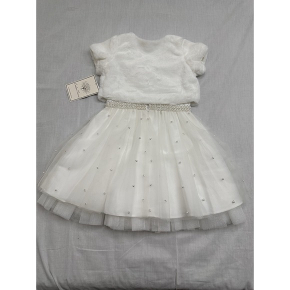 Child's formal dress Couture Princess Sz 3T White with beads/rinestones - Picture 2 of 16